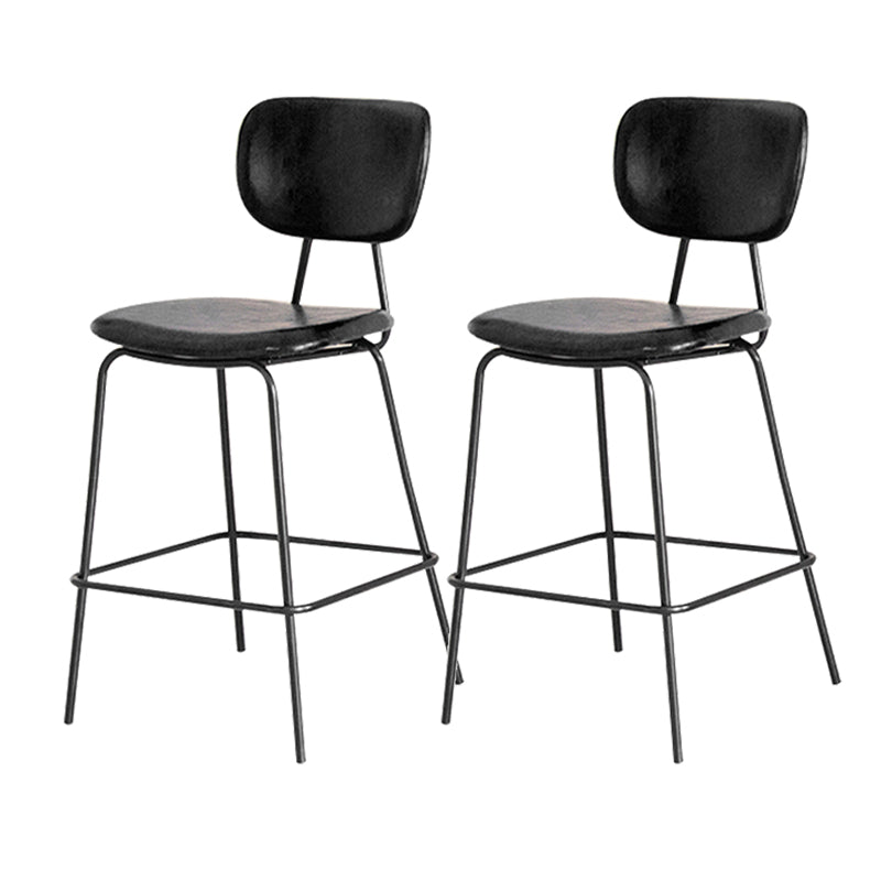 Taburetes contemporáneos de barra sin brazo con la base de metal negro