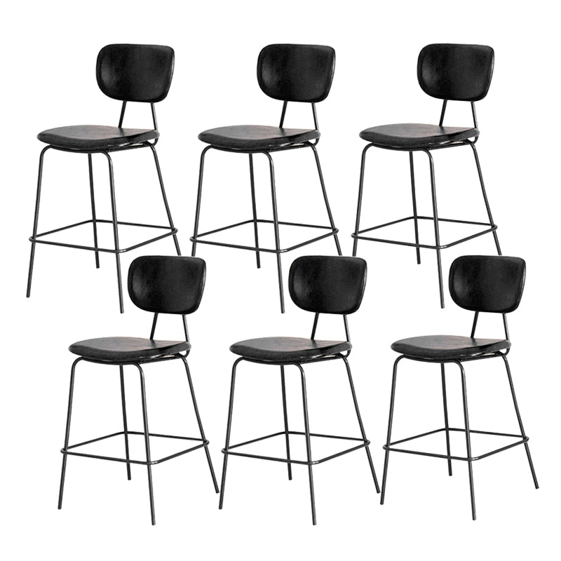 Taburetes contemporáneos de barra sin brazo con la base de metal negro