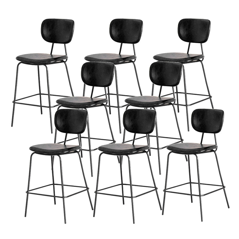 Taburetes contemporáneos de barra sin brazo con la base de metal negro