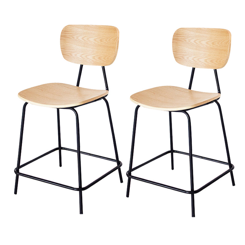 Taburetes contemporáneos de barra sin brazo con la base de metal negro