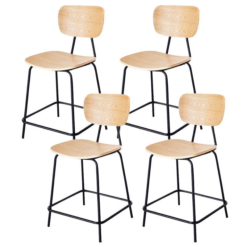 Taburetes contemporáneos de barra sin brazo con la base de metal negro