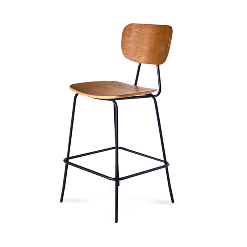 Taburetes contemporáneos de barra sin brazo con la base de metal negro