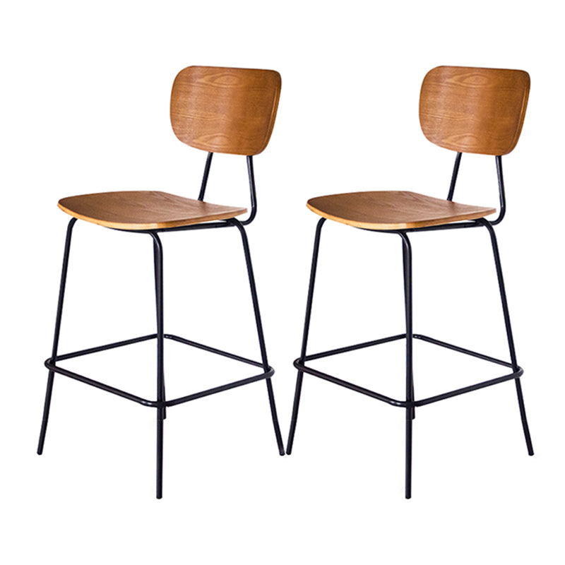 Taburetes contemporáneos de barra sin brazo con la base de metal negro