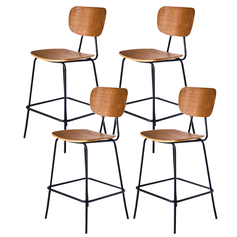 Taburetes contemporáneos de barra sin brazo con la base de metal negro