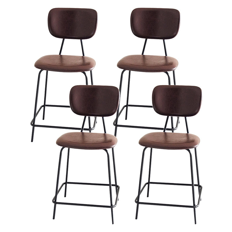 Taburetes contemporáneos de barra sin brazo con la base de metal negro