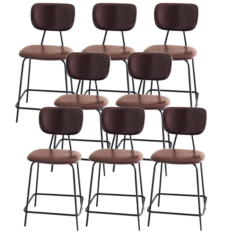 Taburetes contemporáneos de barra sin brazo con la base de metal negro