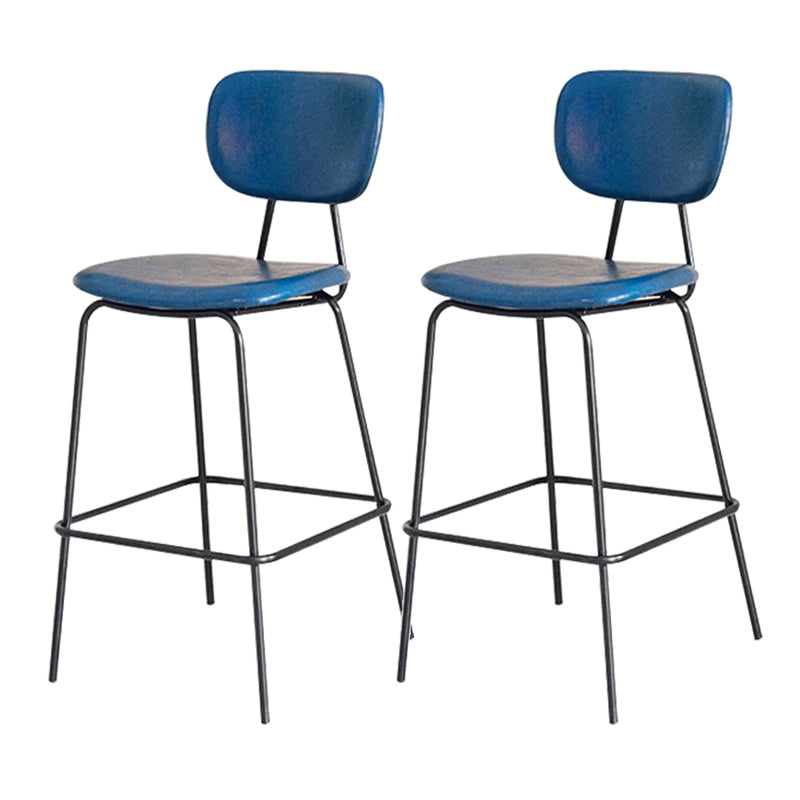 Taburetes contemporáneos de barra sin brazo con la base de metal negro