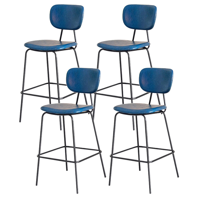 Taburetes contemporáneos de barra sin brazo con la base de metal negro