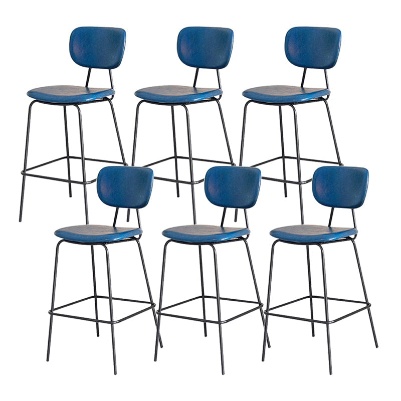 Taburetes contemporáneos de barra sin brazo con la base de metal negro