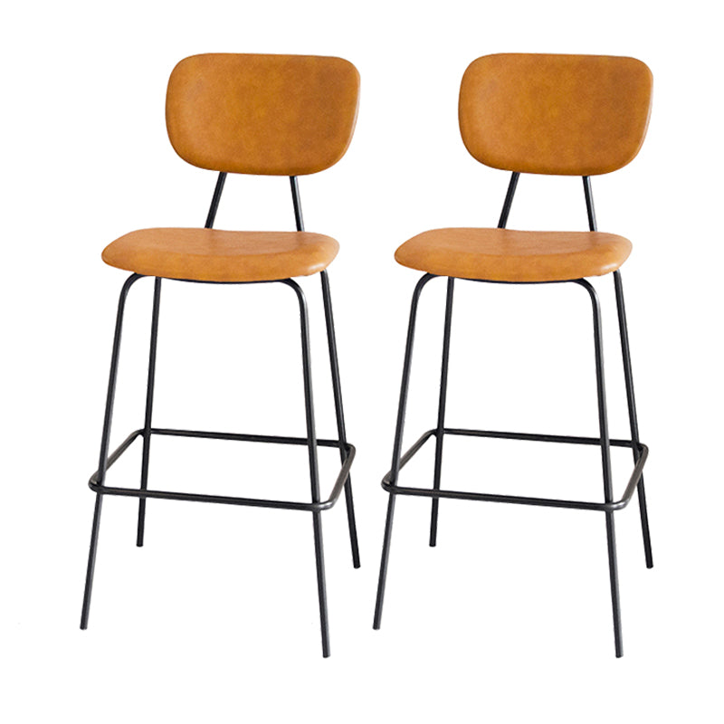 Taburetes contemporáneos de barra sin brazo con la base de metal negro