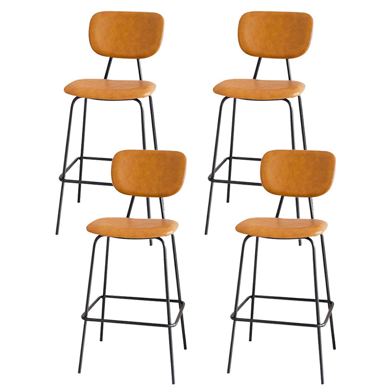 Taburetes contemporáneos de barra sin brazo con la base de metal negro