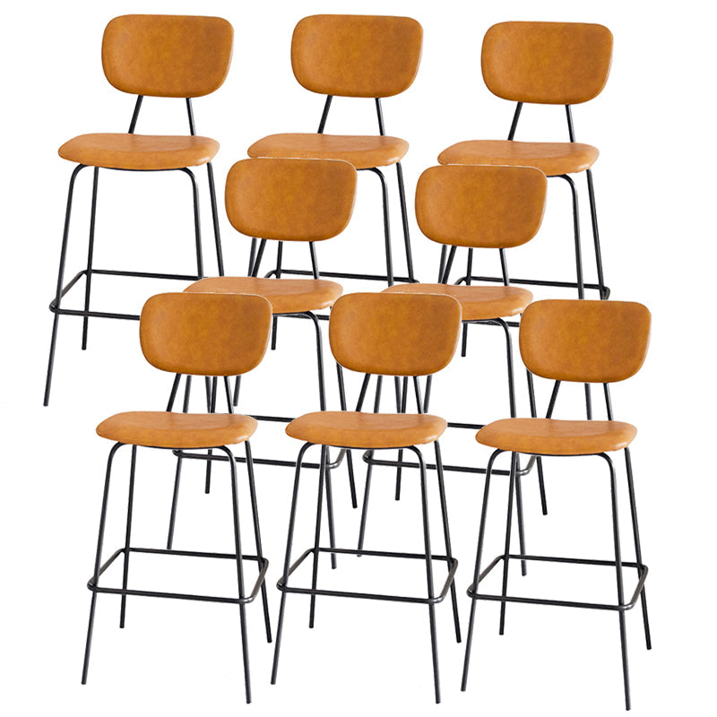 Taburetes contemporáneos de barra sin brazo con la base de metal negro