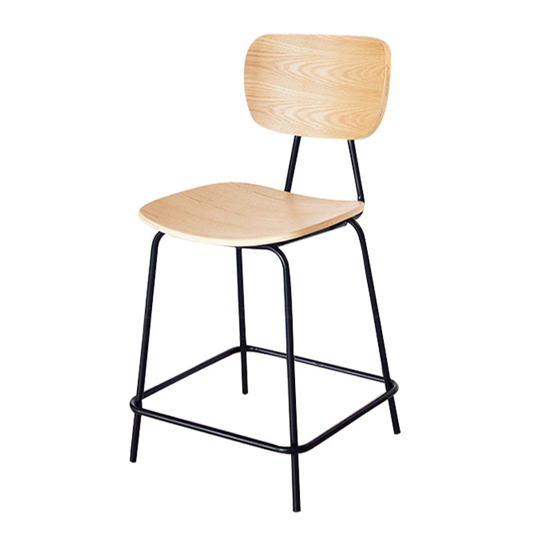 Taburetes contemporáneos de barra sin brazo con la base de metal negro