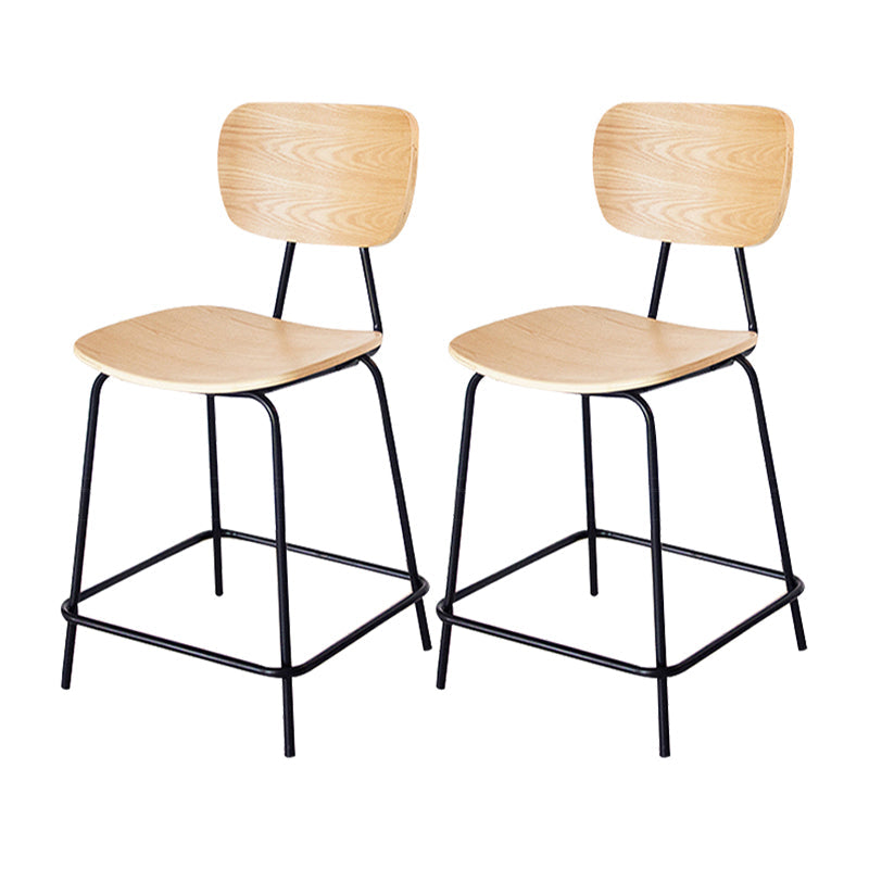 Taburetes contemporáneos de barra sin brazo con la base de metal negro