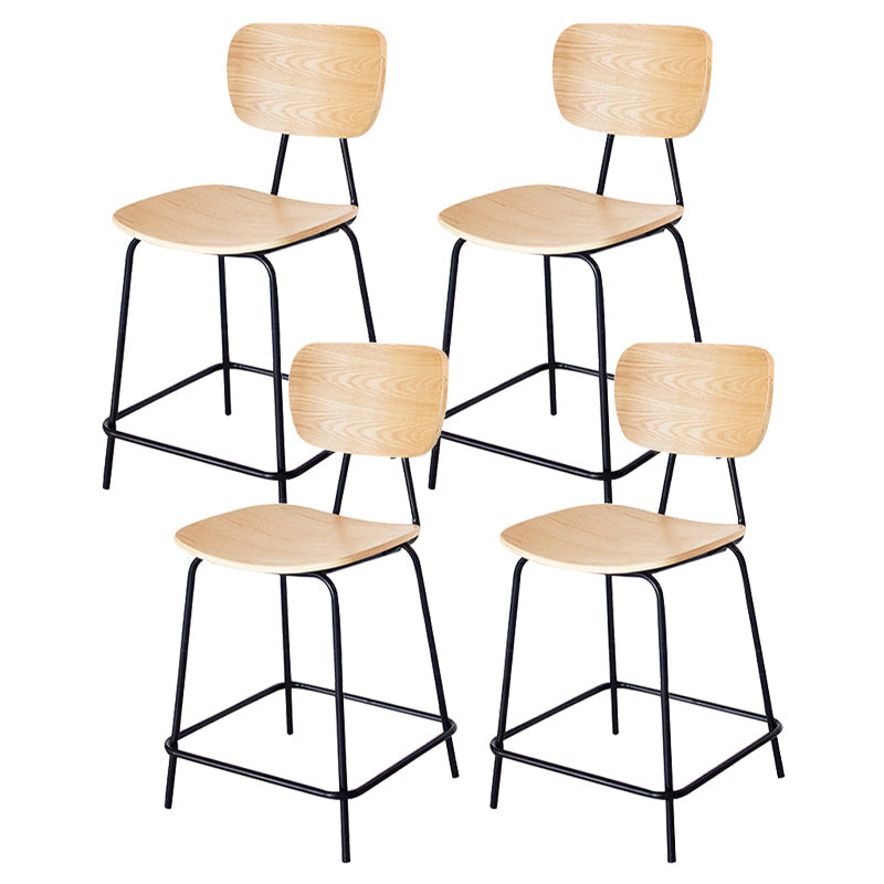 Taburetes contemporáneos de barra sin brazo con la base de metal negro