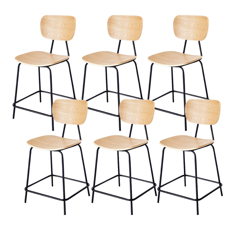 Taburetes contemporáneos de barra sin brazo con la base de metal negro