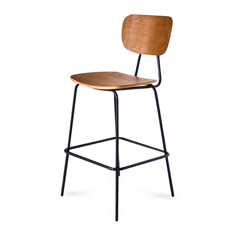 Taburetes contemporáneos de barra sin brazo con la base de metal negro