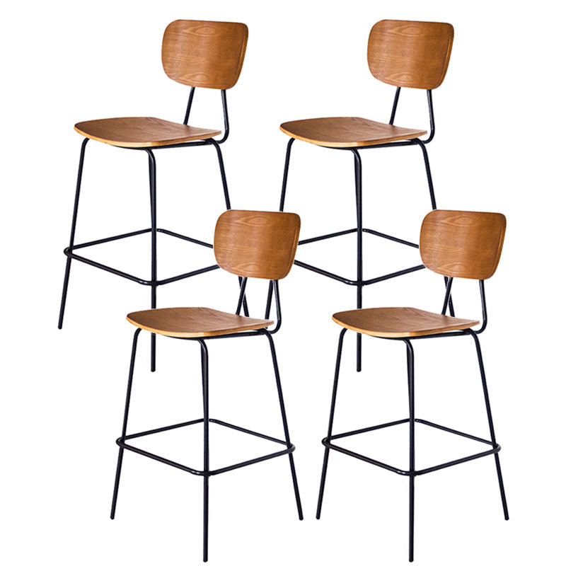 Taburetes contemporáneos de barra sin brazo con la base de metal negro