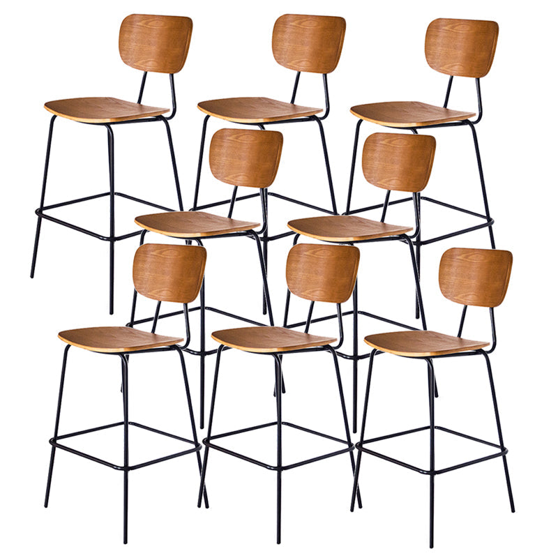 Taburetes contemporáneos de barra sin brazo con la base de metal negro