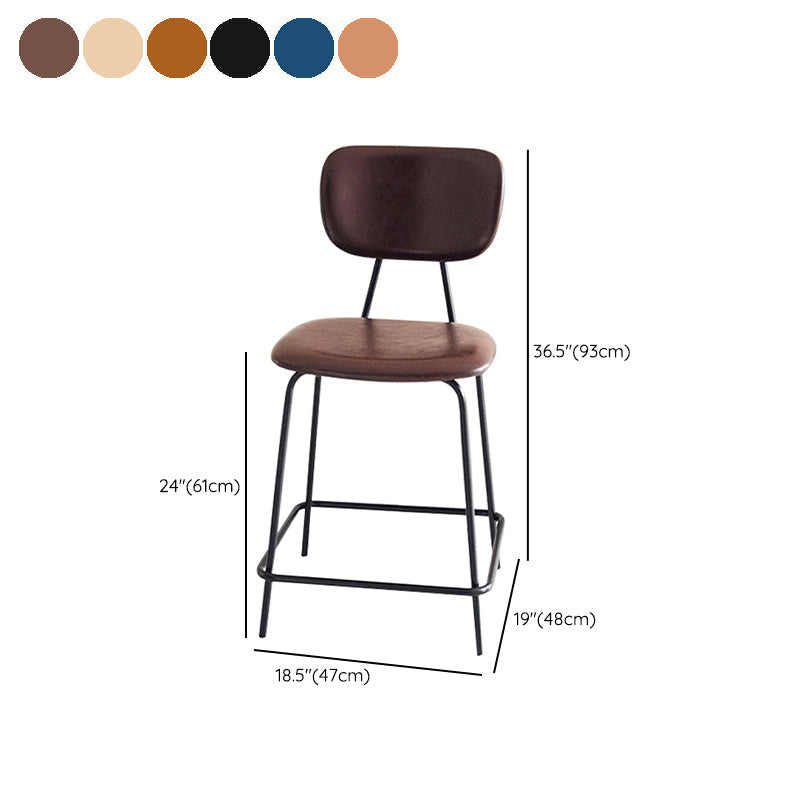 Taburetes contemporáneos de barra sin brazo con la base de metal negro