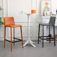 Modern Armless Faux Leather Low Back Bar Stools with Metal Base