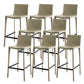 Modern Armless Faux Leather Low Back Bar Stools with Metal Base