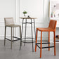 Modern Armless Faux Leather Low Back Bar Stools with Metal Base