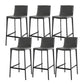 Modern Armless Faux Leather Low Back Bar Stools with Metal Base