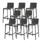 Modern Armless Faux Leather Low Back Bar Stools with Metal Base