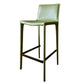 Modern Armless Faux Leather Low Back Bar Stools with Metal Base