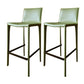 Modern Armless Faux Leather Low Back Bar Stools with Metal Base