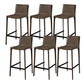 Modern Armless Faux Leather Low Back Bar Stools with Metal Base