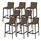 Modern Armless Faux Leather Low Back Bar Stools with Metal Base