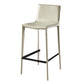 Modern Armless Faux Leather Low Back Bar Stools with Metal Base