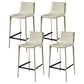 Modern Armless Faux Leather Low Back Bar Stools with Metal Base