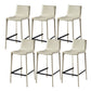 Modern Armless Faux Leather Low Back Bar Stools with Metal Base
