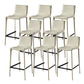 Modern Armless Faux Leather Low Back Bar Stools with Metal Base