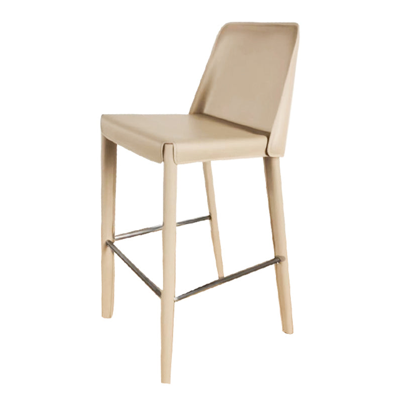 Modern Armless Faux Leather Low Back Bar Stools with Metal Base