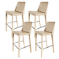 Modern Armless Faux Leather Low Back Bar Stools with Metal Base