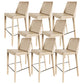 Modern Armless Faux Leather Low Back Bar Stools with Metal Base