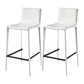 Modern Armless Faux Leather Low Back Bar Stools with Metal Base