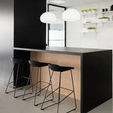 Sgabello da bar in poggiapiedi senza braccio interno industriale con gambe metalliche