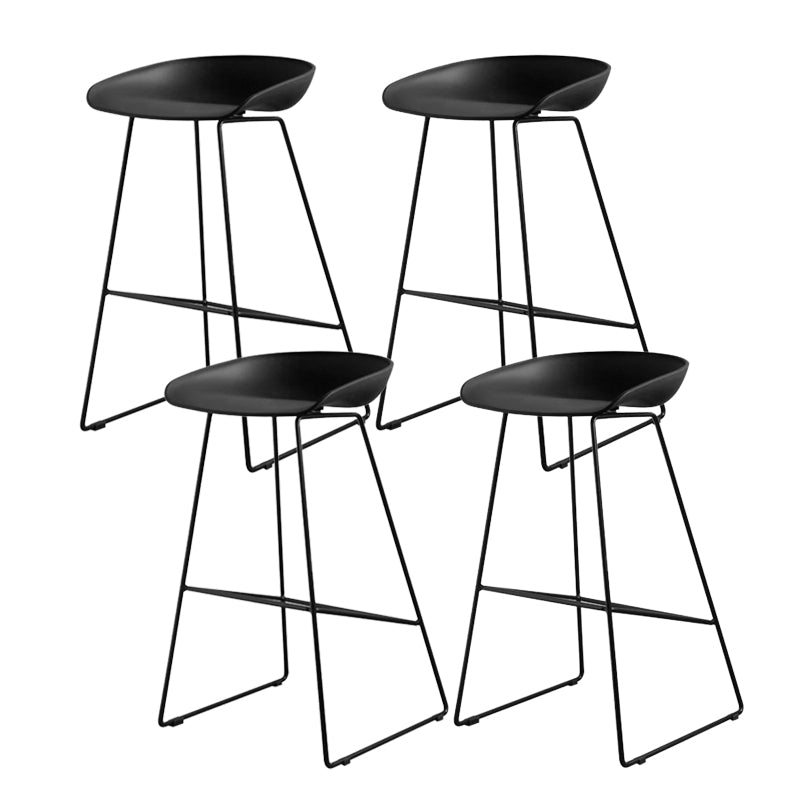 Industrial Indoor Armless Footrest Bar Stool with Metal Legs