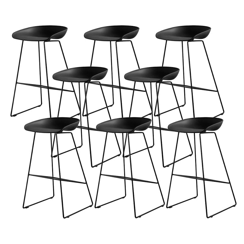 Industrial Indoor Armless Footrest Bar Stool with Metal Legs