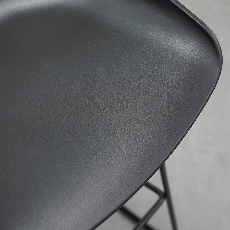 Industrial Indoor Armless Footrest Bar Stool with Metal Legs