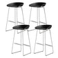 Industrial Indoor Armless Footrest Bar Stool with Metal Legs