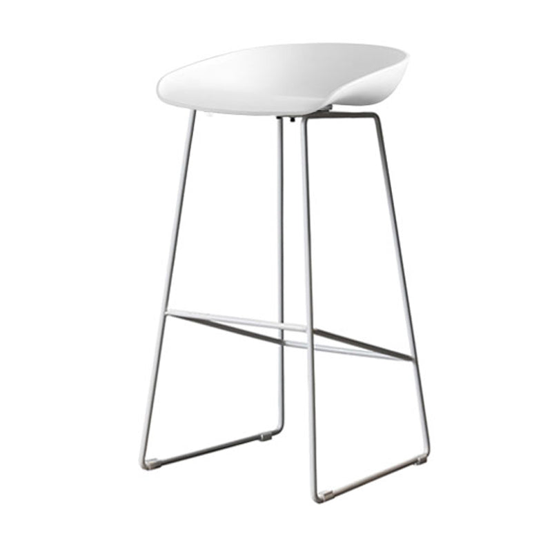 Industrial Indoor Armless Footrest Bar Stool with Metal Legs