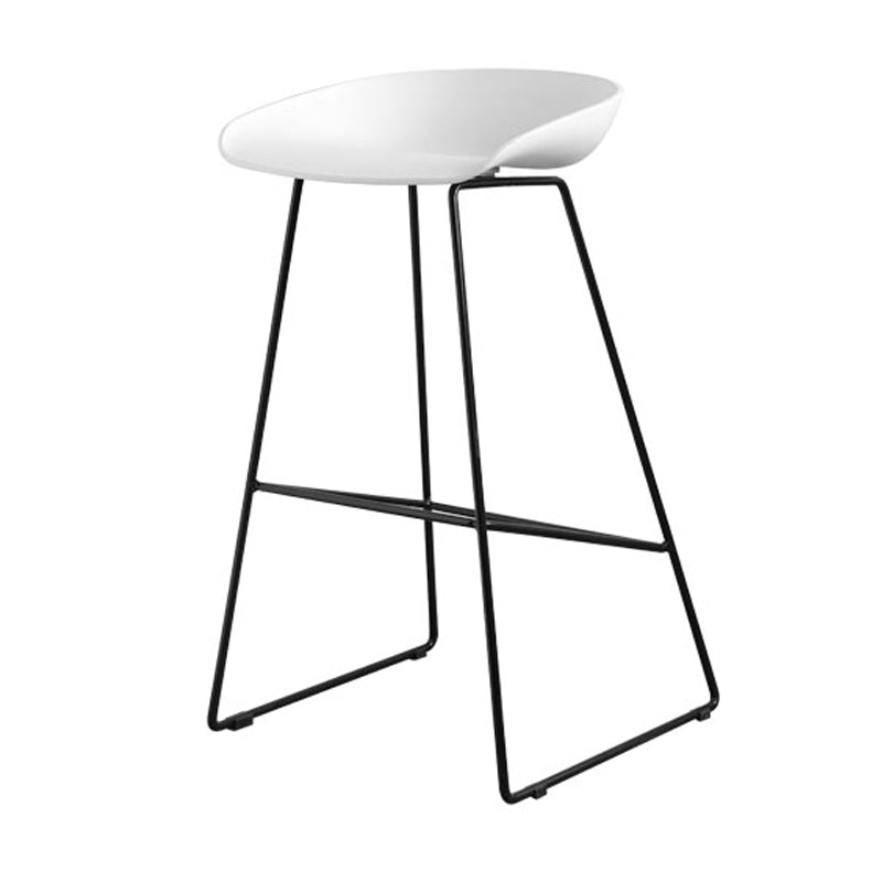 Industrial Indoor Armless Footrest Bar Stool with Metal Legs