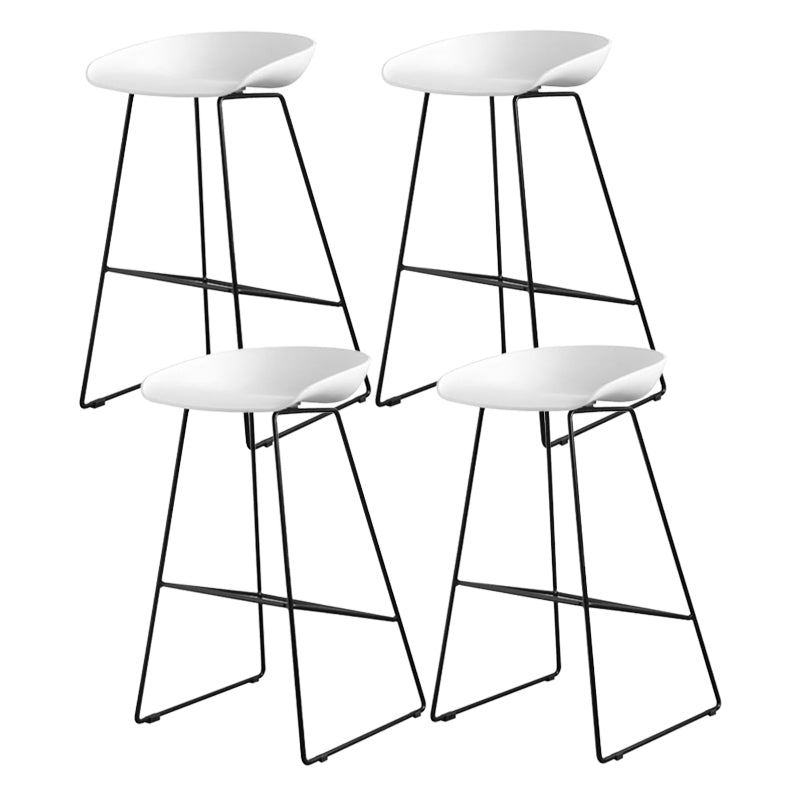 Industrial Indoor Armless Footrest Bar Stool with Metal Legs