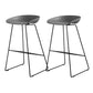 Industrial Indoor Armless Footrest Bar Stool with Metal Legs